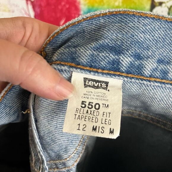 Vintage Y2K Levi's 550 Relaxed Fit Tapered Leg 12 Mis Medium Jeans - Picture 7 of 9